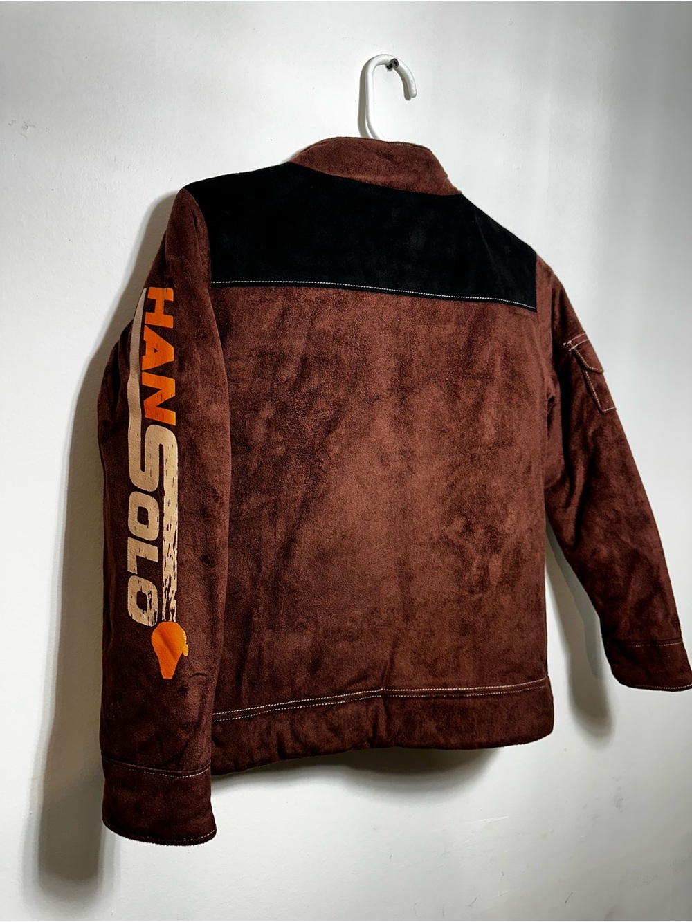 Disney Store Star Wars Jacket Kids Size 9/10 Brown Faux Suede Coat - Picture 10 of 10